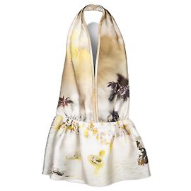 Top con stampa spiaggia senza schiena con scollo allungato Prada SS10