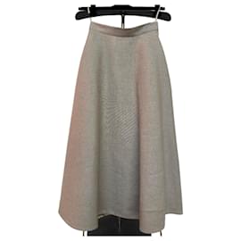 Valentino Falda Maxi de Lino Beige