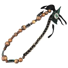 Collana con perline in legno Marni