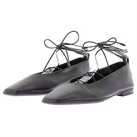 Massimo Dutti Bailarinas de piel con lazos