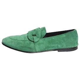 Mocassins en daim vert - taille EU 36.5 - Hermès