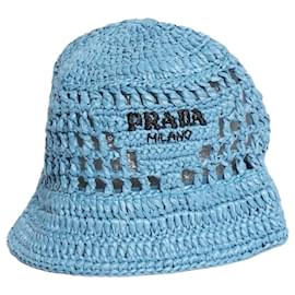 Cappello bucket in crochet blu - taglia S - Prada
