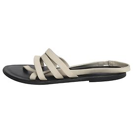 The row Slingback-Sandalen aus Leder in Bone Grey mit Linienführung - Größe EU 37.5