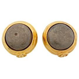 Orecchini a clip Chanel Oro e Grigio