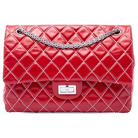Chanel Red Quilted Glazed Calfskin Reissue 2.55 Surpique Double Flap 227