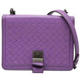 Borsa a tracolla runway in nappa intrecciato viola small Bottega Veneta