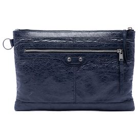 Clutch Balenciaga Blue Lambskin Motocross Classic Clip M