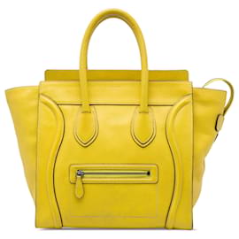 Celine Luggage Tote aus gelb genarbtem Kalbsleder - Céline