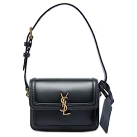 Borsa Solferino in micro pelle di vitello nera Saint Laurent con scatola