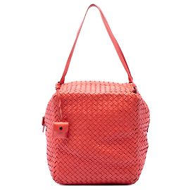 Borsa a tracolla Cube in nappa Intrecciato arancione Bottega Veneta