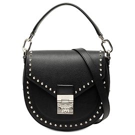 Borsa Patricia in pelle nera borchiata MCM