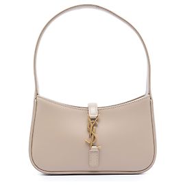 Saint Laurent Mini Le 5 a 7 en cuir lisse de veau beige