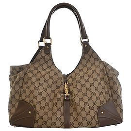 Borsa a tracolla Gucci Beige GG Canvas Nailhead Jackie Bardot