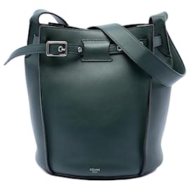 Celine Big Bag Bucket Umhängetasche aus grünem Leder - Céline