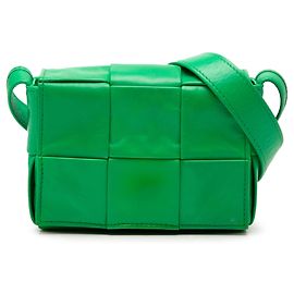 Bottega Veneta Green Candy Nappa Intrecciato Cassette Crossbody