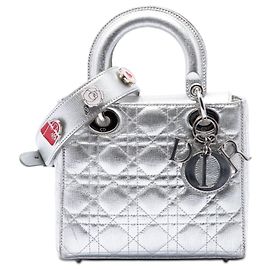 Dior Silver Small Metallic Grained Calfskin Cannage My ABCDior Lady Dior