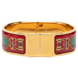 Hermès Red Wide Enamel Emaille Loquet Bracelet GM