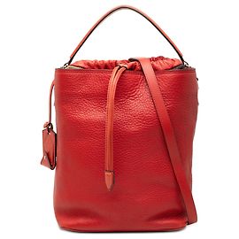 Borsa a secchiello Ashby in tela House Check rossa e pelle di vitello Burberry