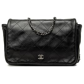 Portafoglio Chanel Black CC in agnello trapuntato con catena