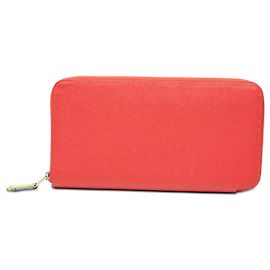 Cartera larga Hermès Red Epsom Azap Silk