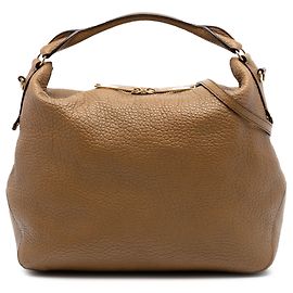 Borsa Hobo Convertible Heritage Ledbury in pelle di vitello granulata marrone Burberry