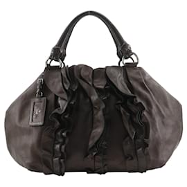 Prada Frill Leder Tote Bag