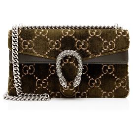 Borsa a tracolla Gucci GG Velvet Crystal Dionysus Medium E/W