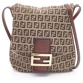 Borsa a tracolla FENDI in tela Zucchino e pelle