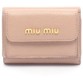 Portafoglio a tre pieghe in pelle Madras Miu Miu