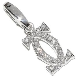 Pendente Cartier 2C in oro bianco 750 e diamante