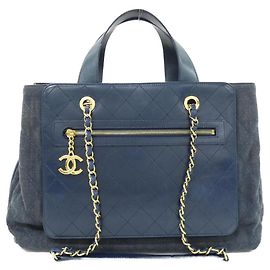 Borsa a tracolla Chanel in denim di vitello