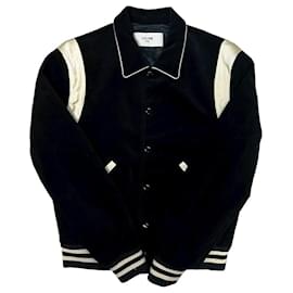 Céline Chaqueta de satén y pana Celine