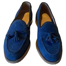Church's Custom Grade Mocassini con Nappine in Camoscio Blu