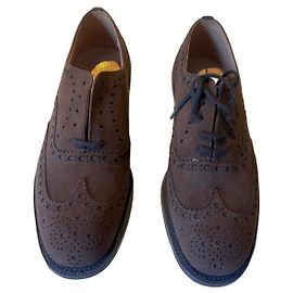 Church's Scarpe Stringate Brogue in Camoscio Marrone