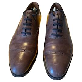 John Lobb Philip II Scarpe stringate in pelle marrone