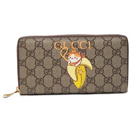 Carteira com zíper Gucci GG Supreme Bananya Print