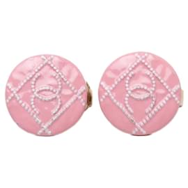Pendientes de clip Chanel Coco Mark Oro y Rosa