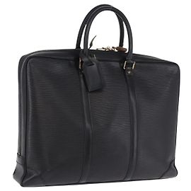 LOUIS VUITTON Epi Porte Documents Voyage Business Bag Black M40321 Auth BA14478