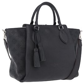 LOUIS VUITTON Mahina Omea Hand Bag Leather Black M55029 LV Auth ka5288V