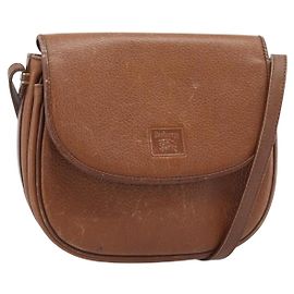 Bolsa de Ombro Burberry em Couro Marrom com Tons Dourados Auth ep15272
