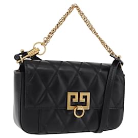 Borsa a Spalla con Catena GIVENCHY in Pelle Nera e Oro Auth SW2652M - Givenchy