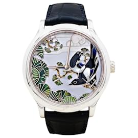 Van Cleef & Arpels Watch, « Cadrans Extraordinaires - Midnight Palais de la Chance Pies Décor », white gold, mother of pearl, enamel.