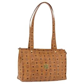 Borsa Tote MCM Vicetos Logogram in PVC e pelle marrone con dettagli dorati Auth BA14482A