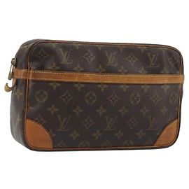 LOUIS VUITTON Monogram Compiegne 28 Clutch M51845 LV Auth 192990