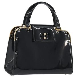 Borsa SAINT LAURENT in pelle vernice nera e oro Auth 193027A