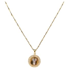 Collana SAINT LAURENT Initials Cointop Metal Gold Tone Auth SW2536 - Saint Laurent
