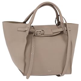 CELINE Big Bag Small Hand Bag Pelle Grigio Argento Auth bs36059M - Céline
