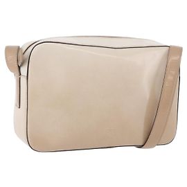 PRADA Schultertasche Leder Elfenbein Silber Auth 192693A