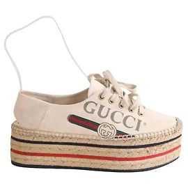 Gucci Espadrilles beige aus Stoff Größe 37