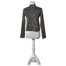 Vintage Balenciaga Oberteil mit Diamantmuster Navy Creme M